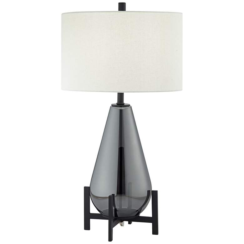 Image 2 Pacific Coast Lighting Rodin Grey Glass Modern Table Lamp on Stand