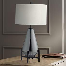 Image1 of Pacific Coast Lighting Rodin Grey Glass Modern Table Lamp on Stand