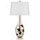 Pacific Coast Lighting Rosie Flower-Pattern Art Glass Vase Table Lamp