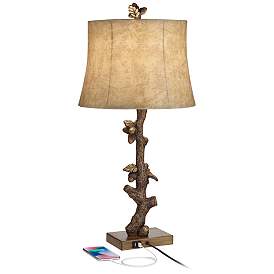 Image3 of Pacific Coast Lighting Rustic Acorn Tree Branch USB Table Lamps Set of 2 more views