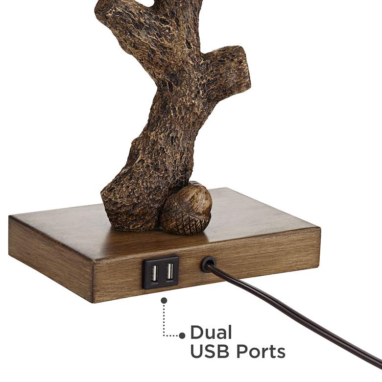 Image 5 Pacific Coast Lighting Rustic Acorn Tree Branch USB Table Lamps Set of 2 more views