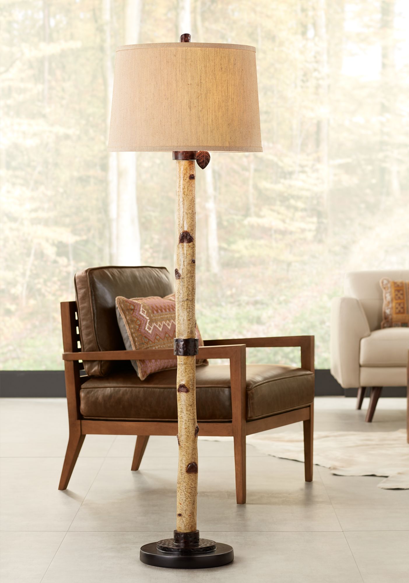 Pacific Coast Lighting Rustic Birch Tree Floor Lamp - #1C163