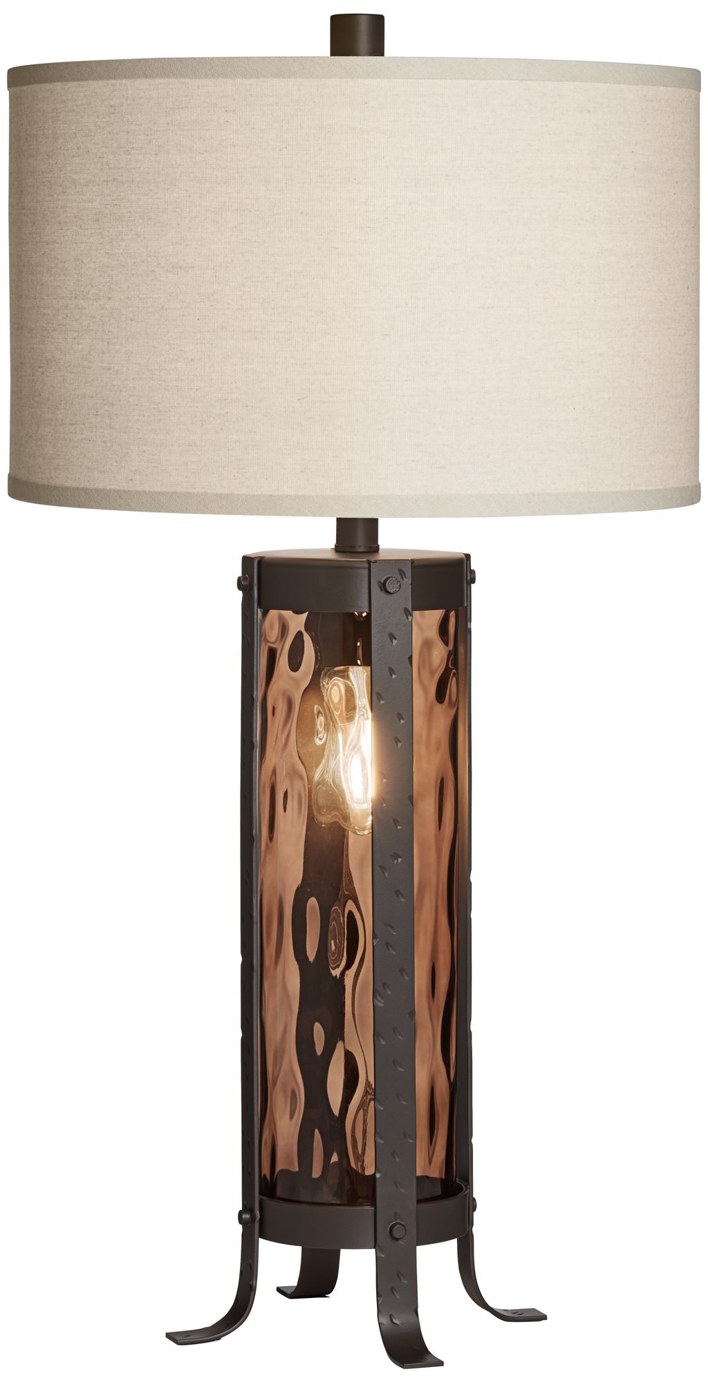 Pacific Coast Lighting Rustic Dark Amber Glass Night Light Table Lamp
