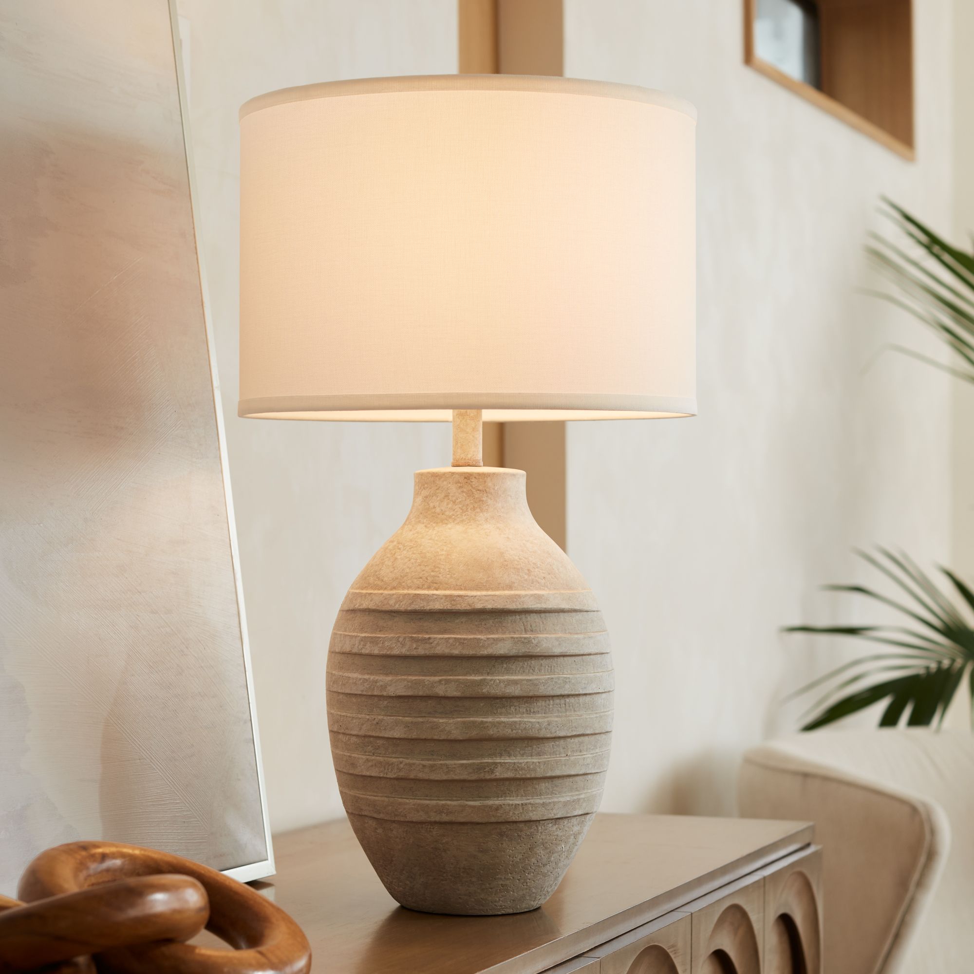 Pacific Coast Lighting Rustic Faux Stone Table Lamp