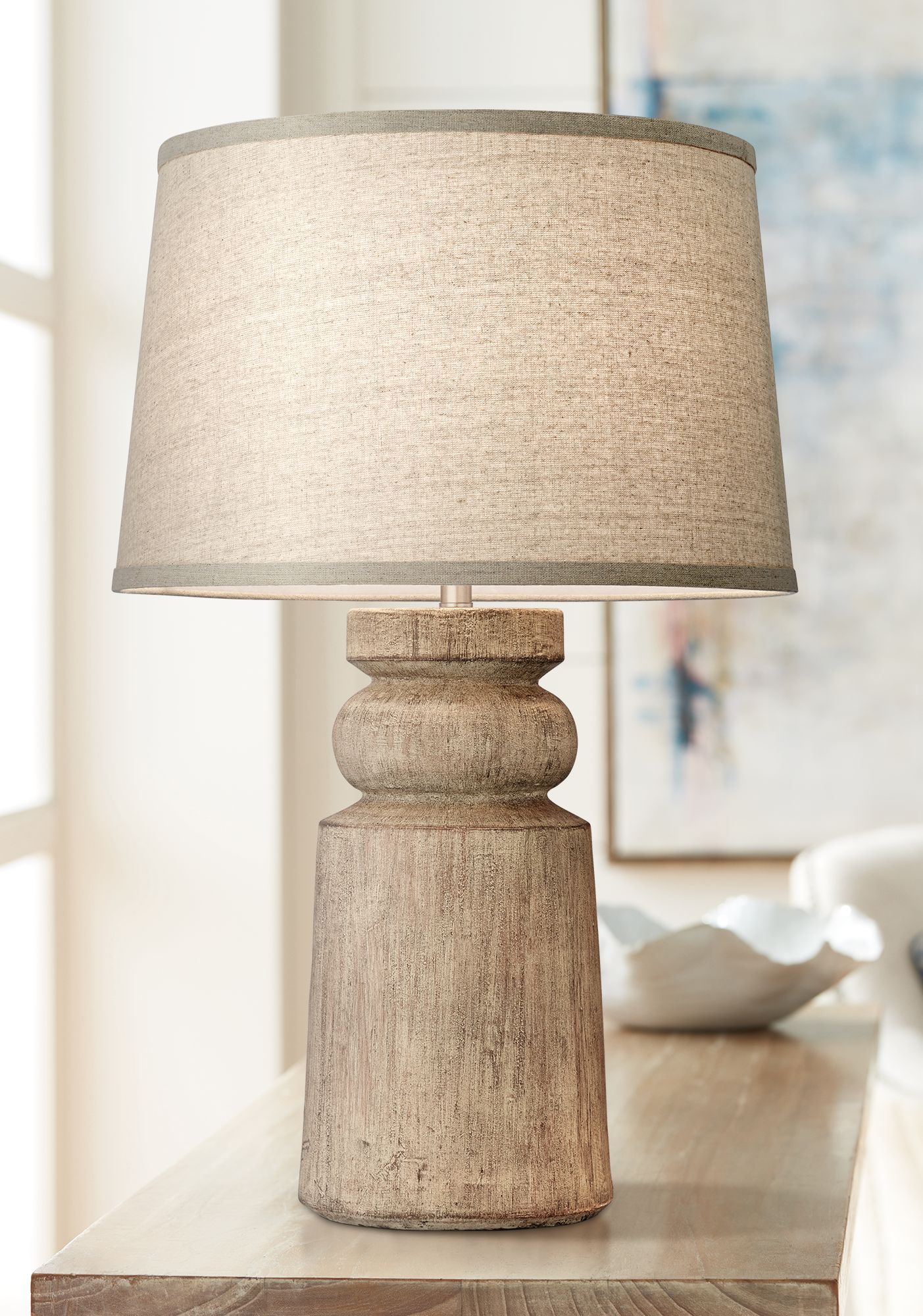 Wood base sale table lamps