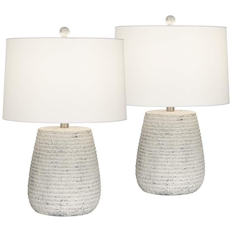 Image 2 Pacific Coast Lighting Sandstone Modern Ceramic Table Lamps Set of 2