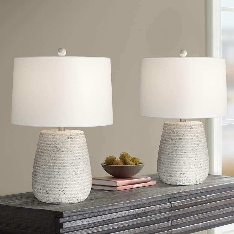 Image 1 Pacific Coast Lighting Sandstone Modern Ceramic Table Lamps Set of 2