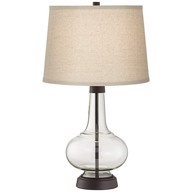 Image 2 Pacific Coast Lighting Silas Bronze-Rubbed Metal and Clear Glass Table Lamp