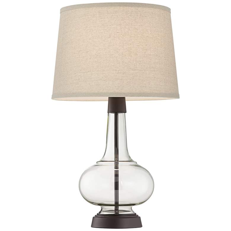 Image 7 Pacific Coast Lighting Silas Bronze-Rubbed Metal and Clear Glass Table Lamp more views