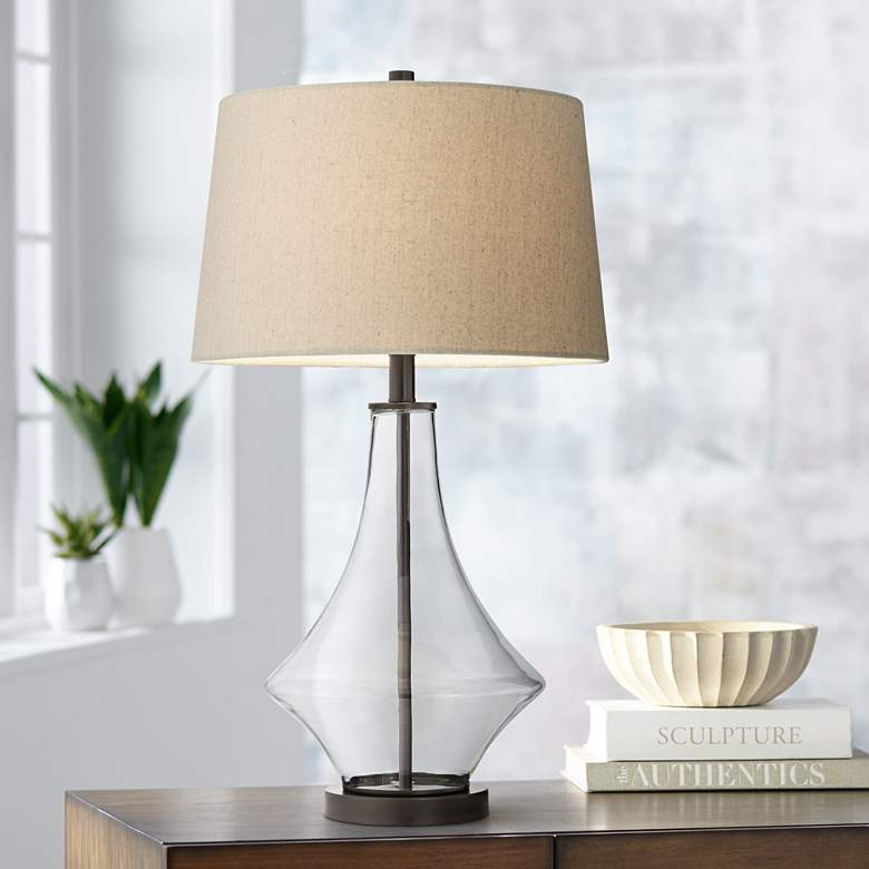 Image 1 Pacific Coast Lighting Stingray Modern Clear Glass Table Lamp
