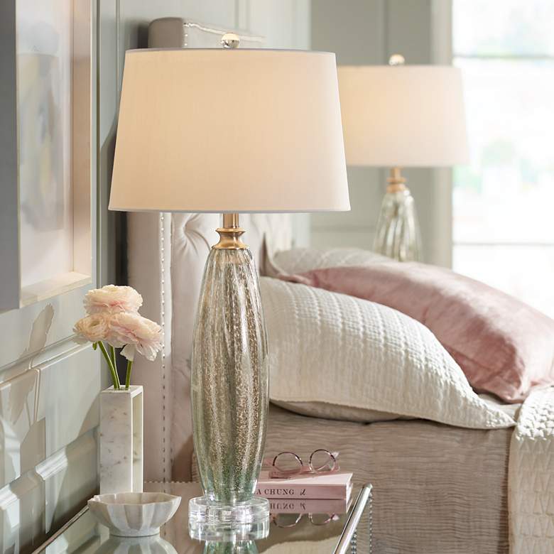 Image 1 Pacific Coast Lighting Suri 30" Champagne Glass Table Lamp Set of 2