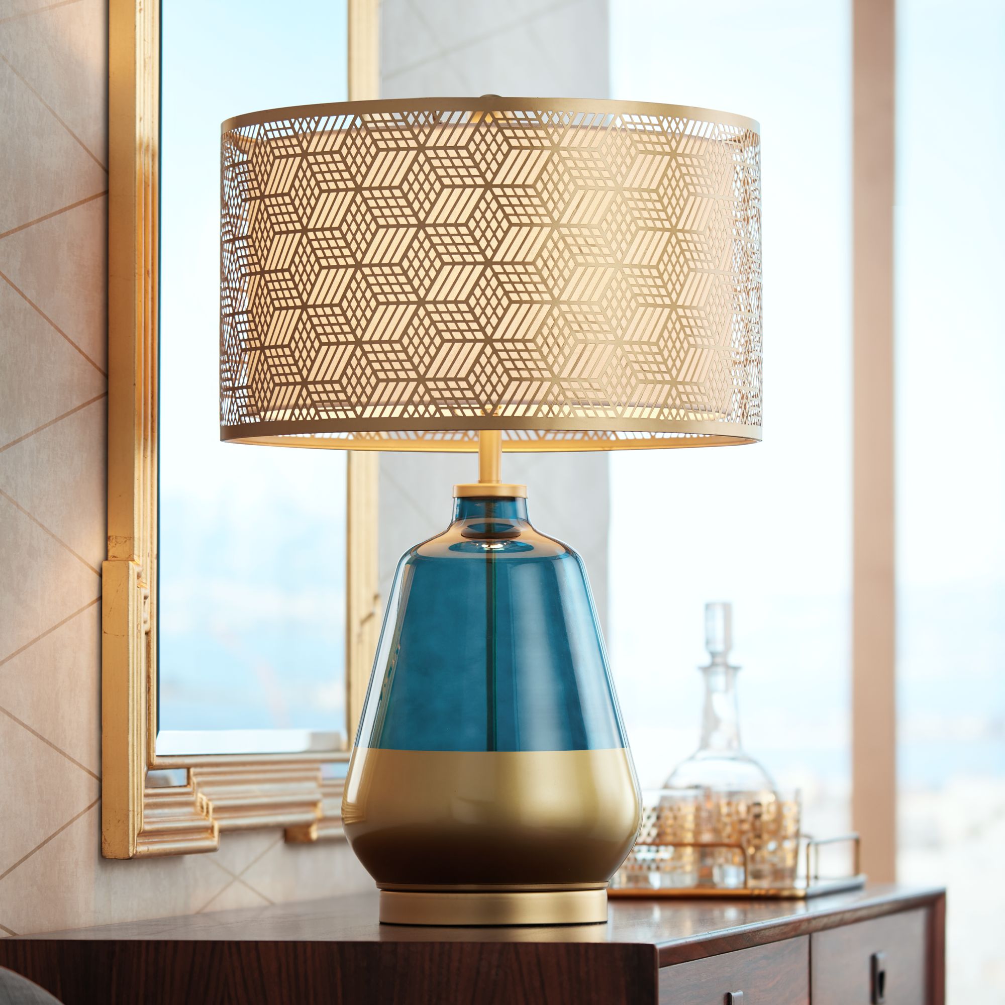 Blue and best sale gold table lamp