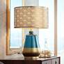 Pacific Coast Lighting Taurus Cobalt Blue and Gold Modern Table Lamp in scene