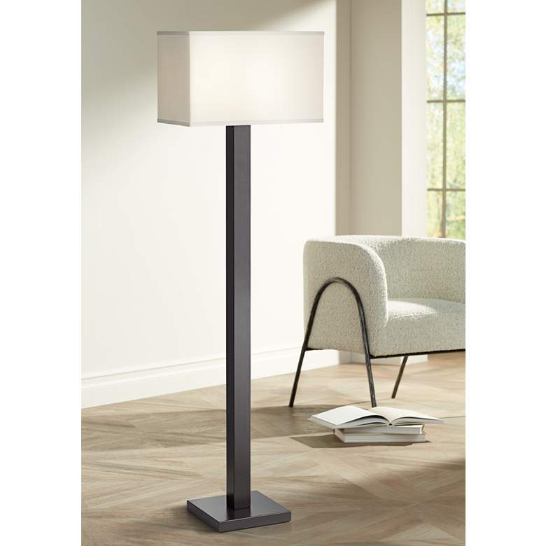 Image 1 Pacific Coast Lighting Texa 60" HIgh Modern Dark Bronze Floor Lamp