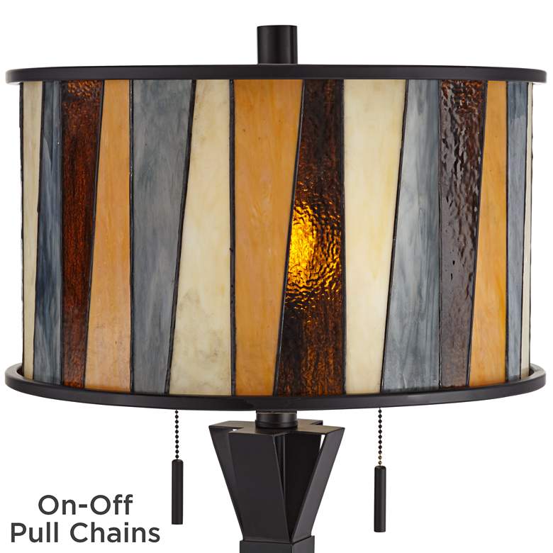 Image 3 Pacific Coast Lighting Tiffany-Style Art Glass Pull-Chain Table Lamp more views