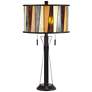 Pacific Coast Lighting Tiffany-Style Art Glass Pull-Chain Table Lamp