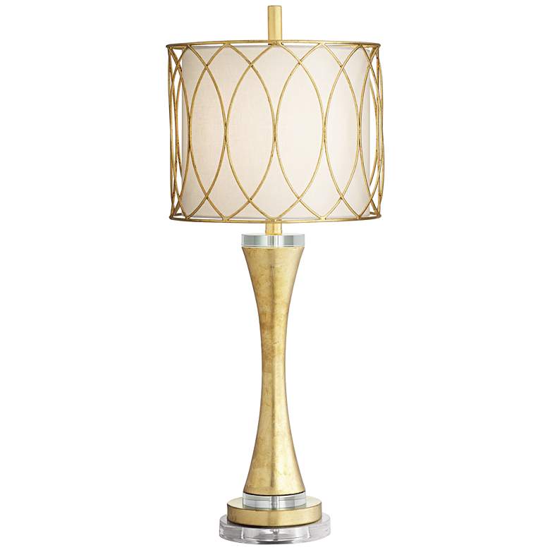 Image 2 Pacific Coast Lighting Treviso 32 inch Gold Leaf Metal Table Lamp