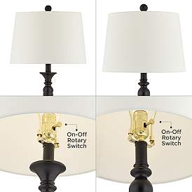Image3 of Pacific Coast Lighting Tripoli Black 3-Piece Floor and Table Lamps Set more views