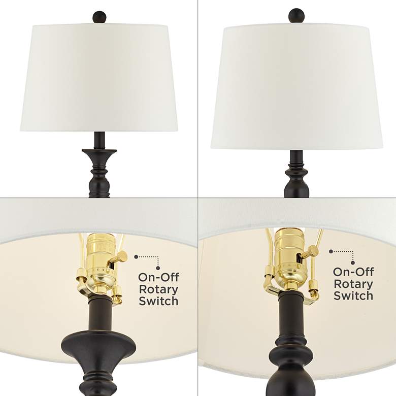 Image 3 Pacific Coast Lighting Tripoli Black 3-Piece Floor and Table Lamps Set more views
