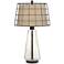 Pacific Coast Lighting Tristan Seeded Glass USB Lamp with Cage Double Shade
