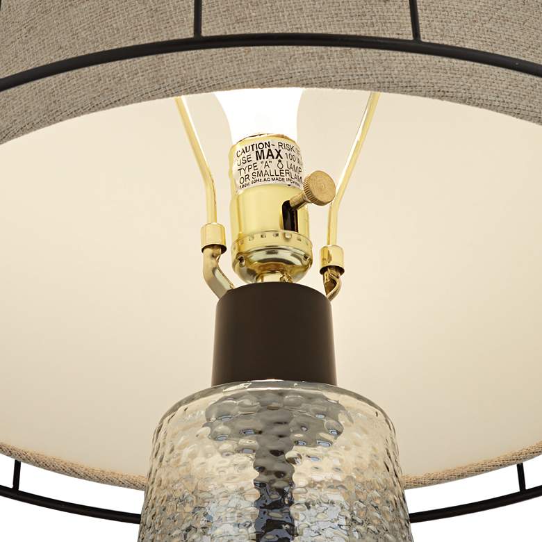 Image 4 Pacific Coast Lighting Tristan Seeded Glass USB Lamp with Cage Double Shade more views