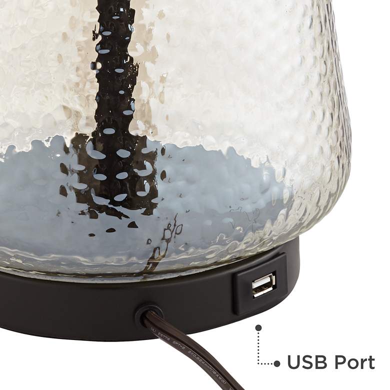 Image 5 Pacific Coast Lighting Tristan Seeded Glass USB Lamp with Cage Double Shade more views