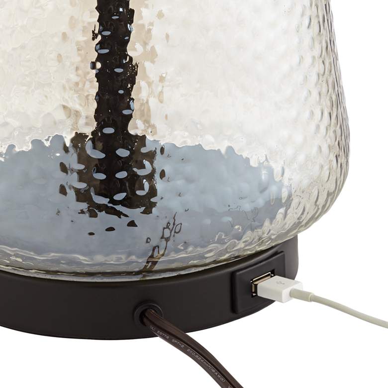 Image 6 Pacific Coast Lighting Tristan Seeded Glass USB Lamp with Cage Double Shade more views