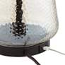 Pacific Coast Lighting Tristan Seeded Glass USB Lamp with Cage Double Shade