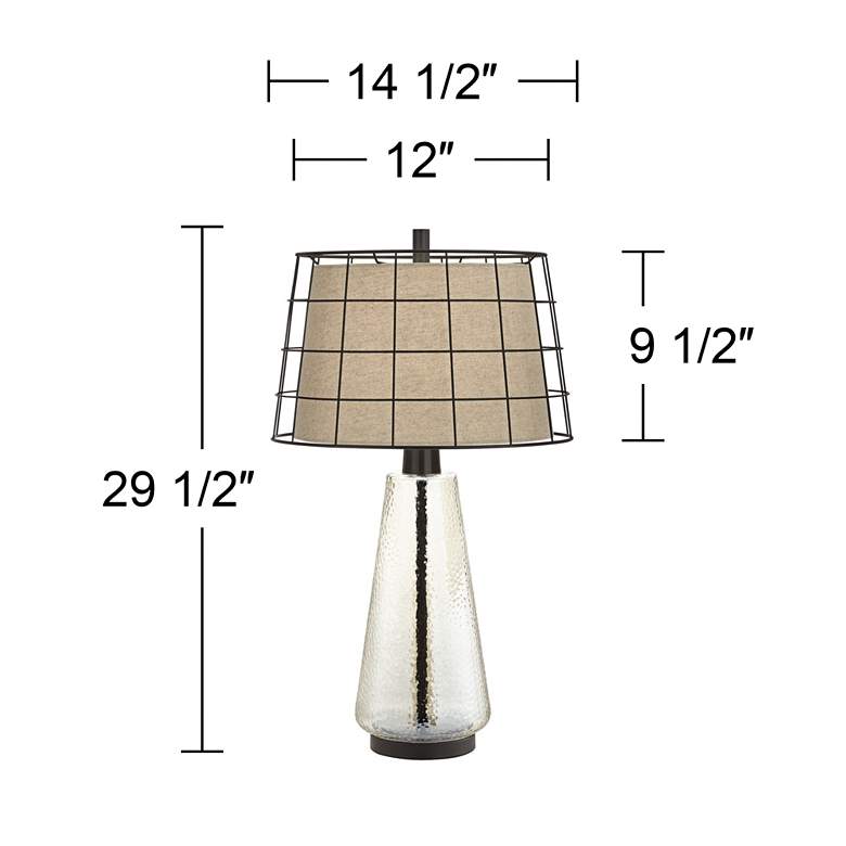 Image 7 Pacific Coast Lighting Tristan Seeded Glass USB Lamp with Cage Double Shade more views