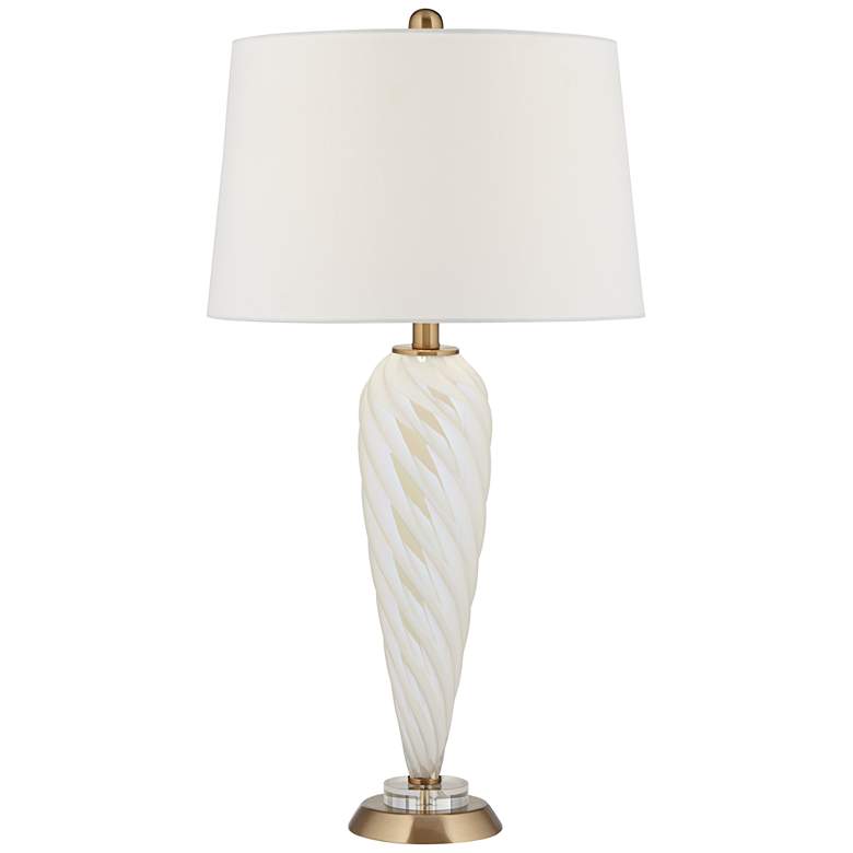 Image 2 Pacific Coast Lighting Twist 30 1/4" High Pearl White Glass Table Lamp