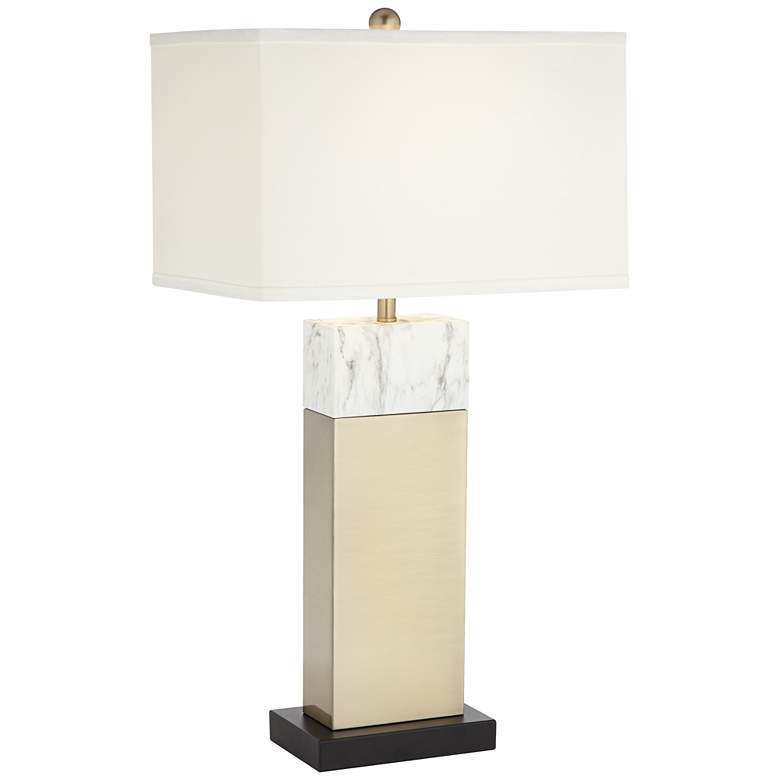 Image 2 Pacific Coast Lighting Two-Tone Faux Marble and Gold Table Lamp