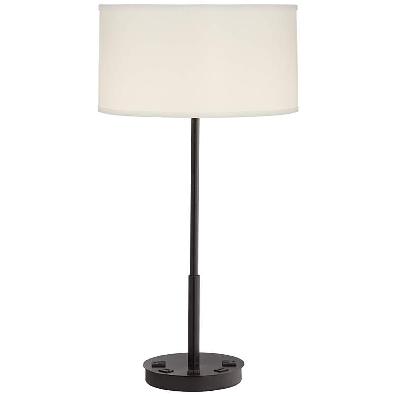Image 2 Pacific Coast Lighting Undine Dark Bronze USB Ports and Outlets Table Lamp