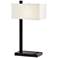 Pacific Coast Lighting Vendi Dark Bronze USB Port and Outlet Table Lamp