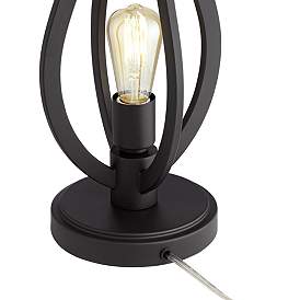 Image4 of Pacific Coast Lighting Verna Black Metal Caged Table Lamp with Night Light more views