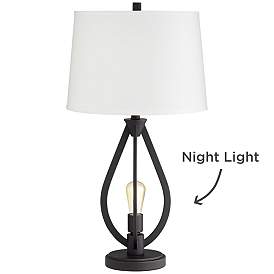 Image5 of Pacific Coast Lighting Verna Black Metal Caged Table Lamp with Night Light more views