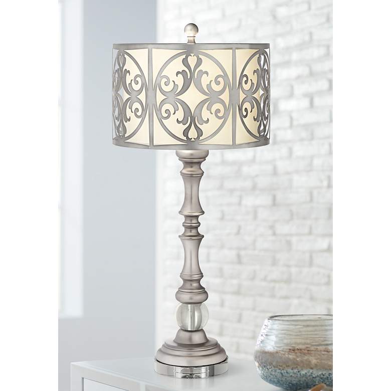 Image 1 Pacific Coast Lighting Vernon 30 1/2" Silver Candlestick Table Lamp