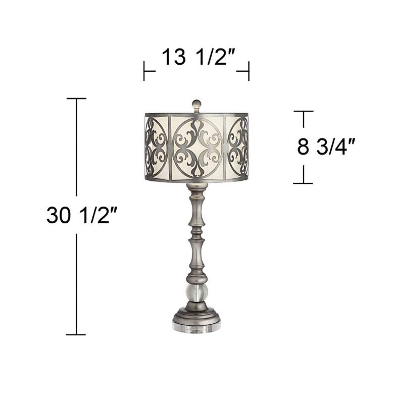 Image 7 Pacific Coast Lighting Vernon 30 1/2" Silver Candlestick Table Lamp more views