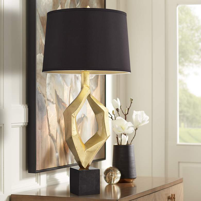 Image 1 Pacific Coast Lighting Vienna 38 1/2 inch Gold Modern Sculpture Table Lamp