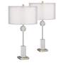 Pacific Coast Lighting Vincent Nickel Crystal Console Table Lamps Set of 2