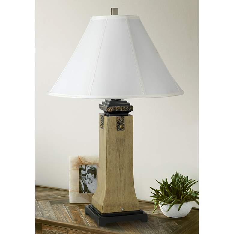 Image 1 Pacific Coast Lighting Wallace 33" High Tarnished Silver Table Lamp