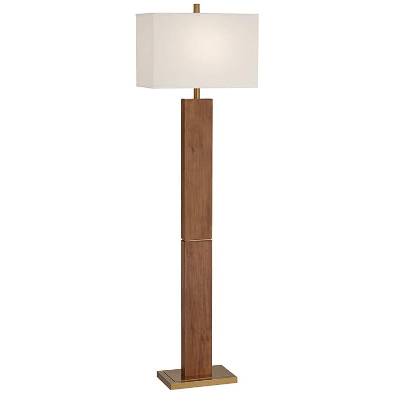 Image 2 Pacific Coast Lighting Walnut Grove 64 inch Solid Wood Column Floor Lamp