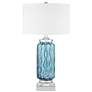 Pacific Coast Lighting Waverly Blue Glass Modern Coastal Table Lamp