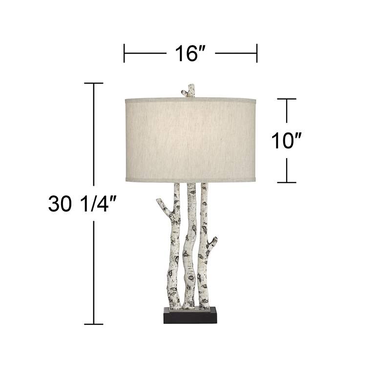 Image 7 Pacific Coast Lighting White Forest Rustic Birch Tree Branches Table Lamp more views