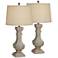 Pacific Coast Lighting Wilmington Gray Wash Poly Wood Table Lamps Set of 2