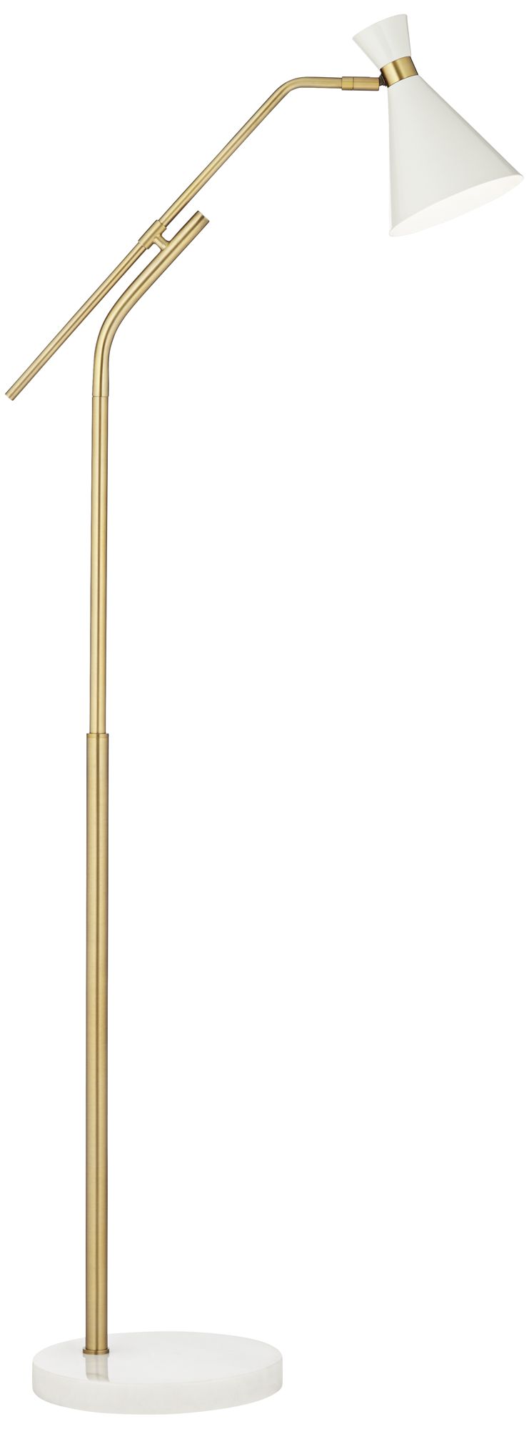 Pacific Coast Lighting Windsor Gold and White Modern Swivel Floor Lamp