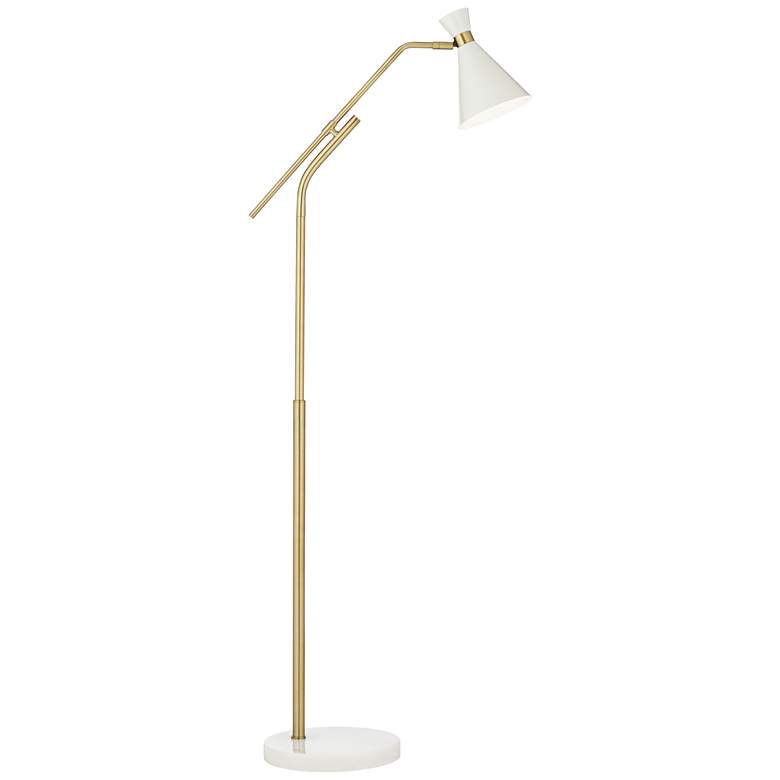 Image 2 Pacific Coast Lighting Windsor Gold and White Modern Swivel Floor Lamp