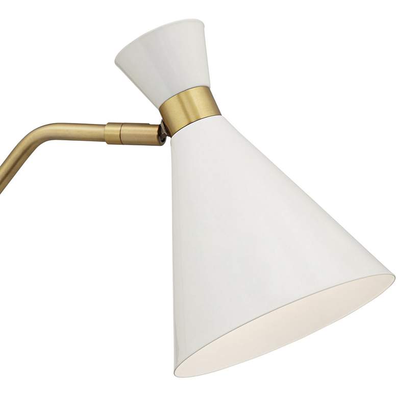Image 3 Pacific Coast Lighting Windsor Gold and White Modern Swivel Floor Lamp more views