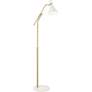 Pacific Coast Lighting Windsor Gold and White Modern Swivel Floor Lamp