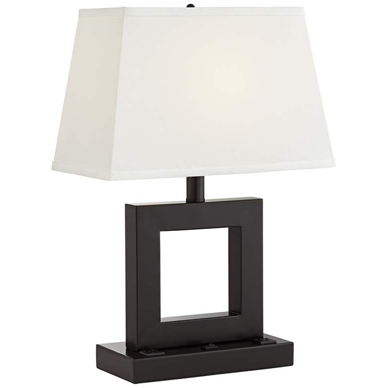 Image 2 Pacific Coast Lighting Yolo Bronze Accent Table Lamp with USB and Outlets