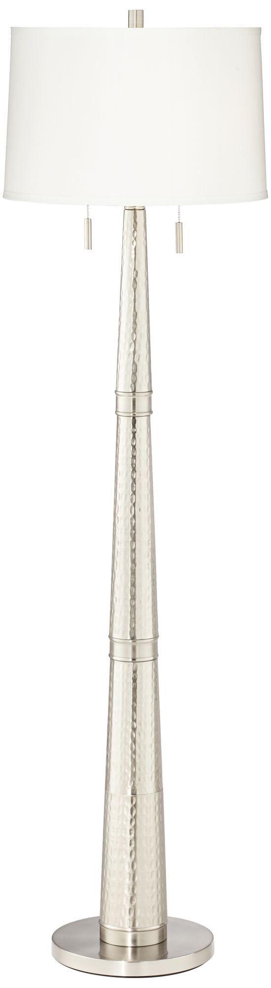 Pacific Coast Lighting Zarah 63" Hammered Brushed Nickel Floor Lamp